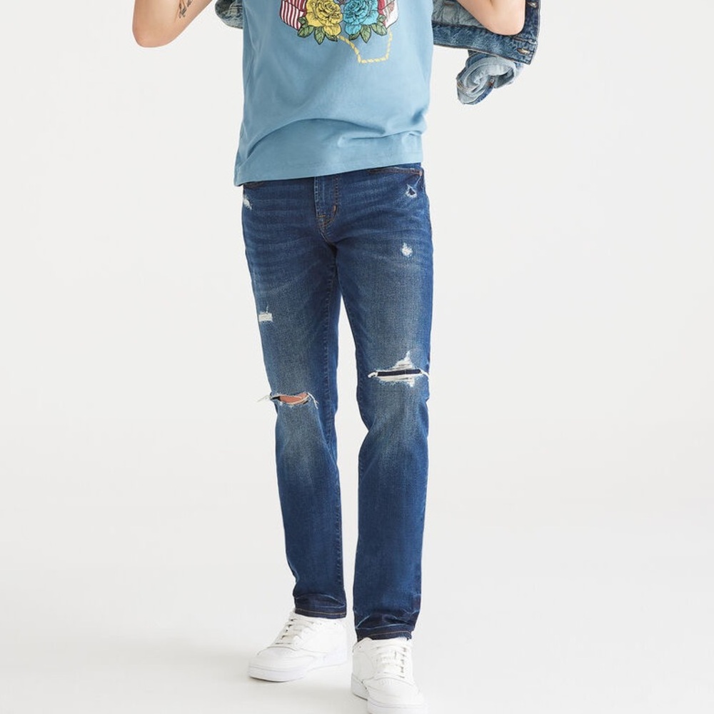 Hollister Co skinny classic slim advanced stretch dark wash hipster blue jeans